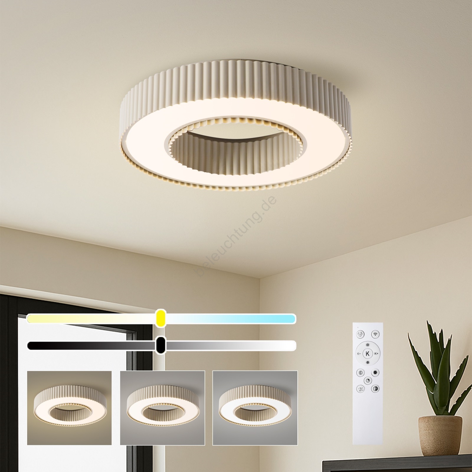 BRILAGI - LED-dimmbare Deckenleuchte LUMIX LED/48W/230V 3000-6000K beige Ø 50 cm + Fernbedienung