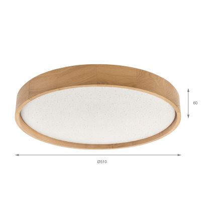 Brilagi - LED-dimmbare Deckenleuchte MANAROLA SMART STARS LED/36W/230V 3000-6000K Wi-Fi Tuya Beacon Ø 51 cm + Fernbedienung