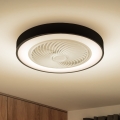 Brilagi - LED dimmbare Deckenleuchte mit Ventilator LED/30W/230V 3000-6500K Schwarz + Fernbedienung
