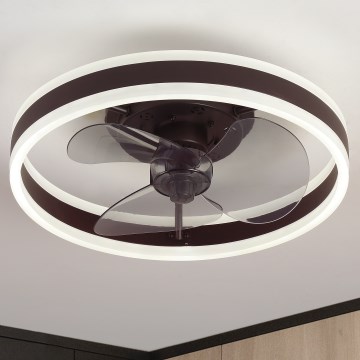 Brilagi - LED dimmbare Deckenleuchte mit Ventilator LED/30W/230V 3000-6500K Schwarz + Fernbedienung