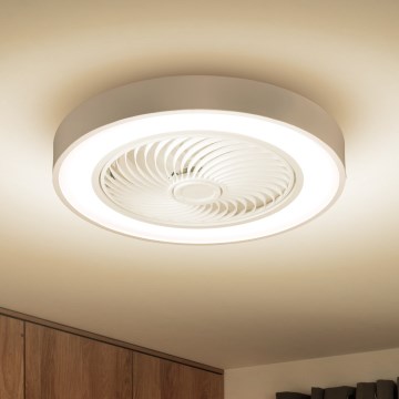 Brilagi - LED dimmbare Deckenleuchte mit Ventilator LED/30W/230V 3000-6500K Weiß + Fernbedienung