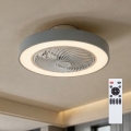 Brilagi - LED-dimmbare Deckenleuchte mit Ventilator LED/38W/230V 3000-6500K Ø 50 cm grau + Fernbedienung