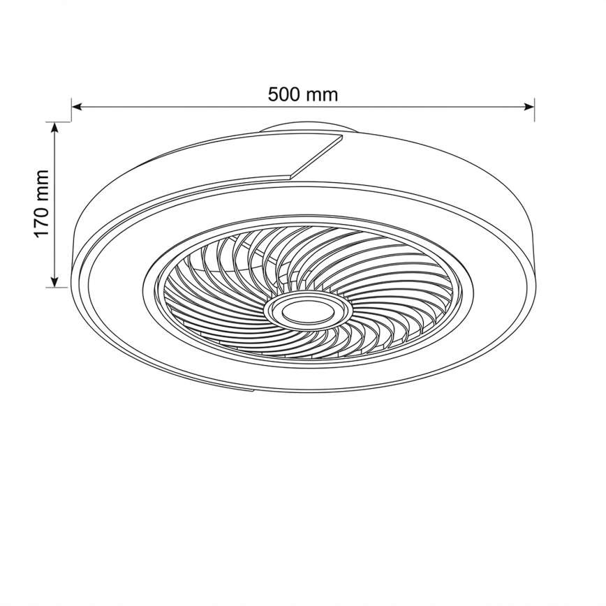 Brilagi - LED-dimmbare Deckenleuchte mit Ventilator LED/38W/230V 3000-6500K Ø 50 cm Gold/Eiche + Fernbedienung