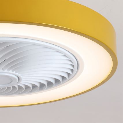 Brilagi - LED-dimmbare Deckenleuchte mit Ventilator LED/38W/230V 3000-6500K Ø 50 cm gold + Fernbedienung