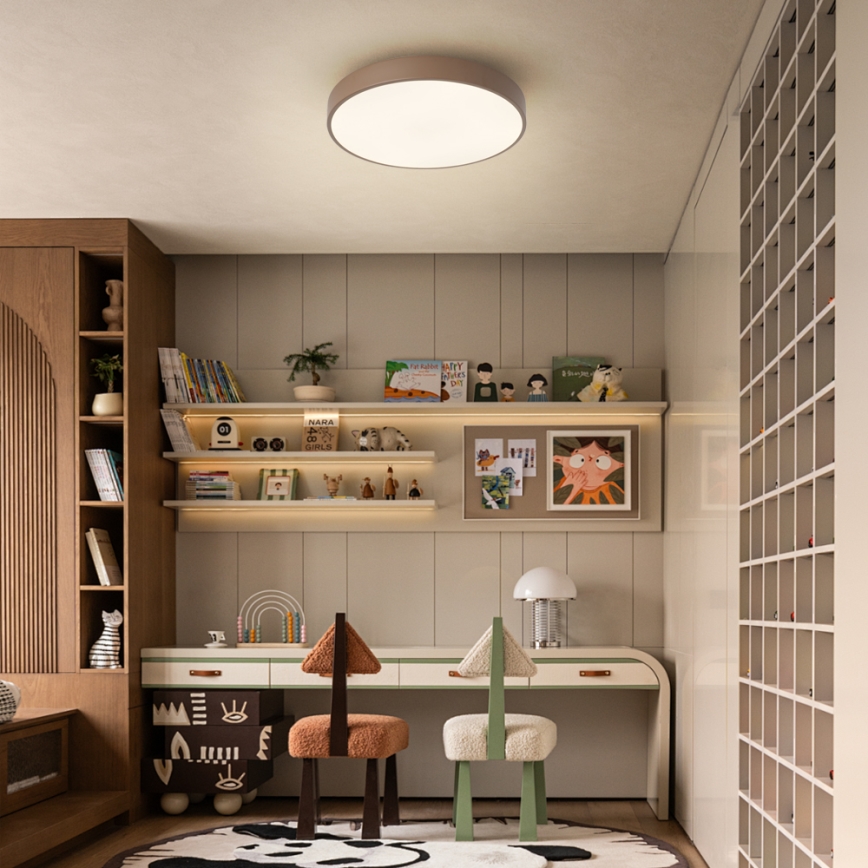 Brilagi - Dimmbare LED-Deckenleuchte POOL LED/36W/230V 3000-6000K Ø 30 cm Braun + Fernbedienung