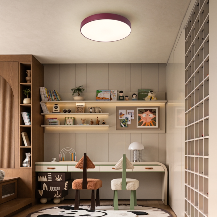 Brilagi - LED-dimmbare Deckenleuchte POOL LED/36W/230V 3000-6000K Ø 30 cm burgunderrot + Fernbedienung