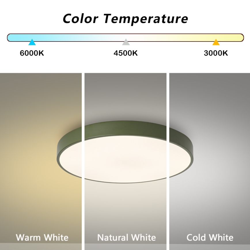Brilagi - Dimmbare LED-Deckenleuchte POOL LED/36W/230V 3000-6000K Ø 30 cm grün + Fernbedienung
