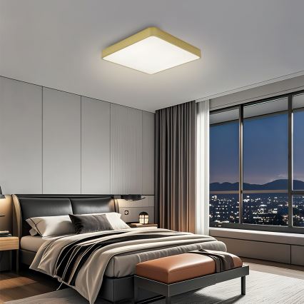 Brilagi - dimmbare LED-Deckenleuchte POOL LED/36W/230V 3000-6000K 40x40 cm goldfarben + mit Fernbedienung