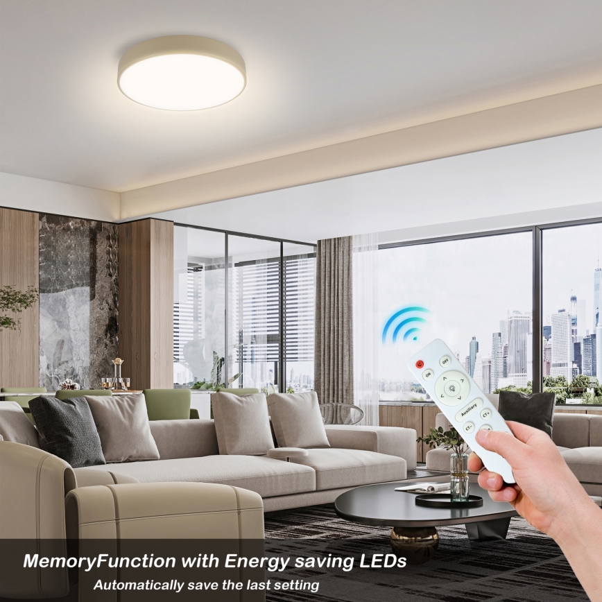 Brilagi - LED dimmbare Deckenleuchte POOL LED/36W/230V 3000-6000K Ø 30 cm beige + Fernbedienung