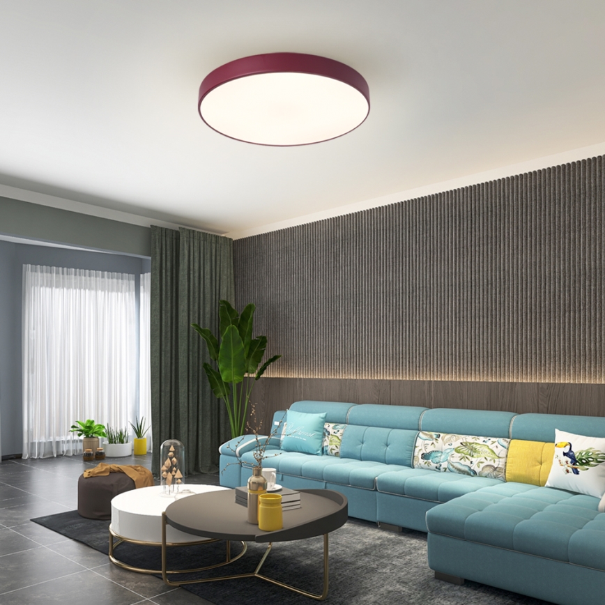 Brilagi - dimmbare Deckenleuchte POOL LED/60W/230V 3000-6000K Ø 50 cm burgunderrot + Fernbedienung