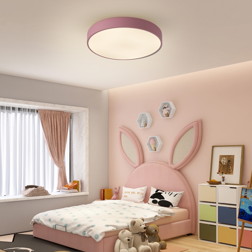 Brilagi - dimmbare LED-Deckenleuchte POOL LED/60W/230V 3000-6000K Ø 50 cm rosa + Fernbedienung