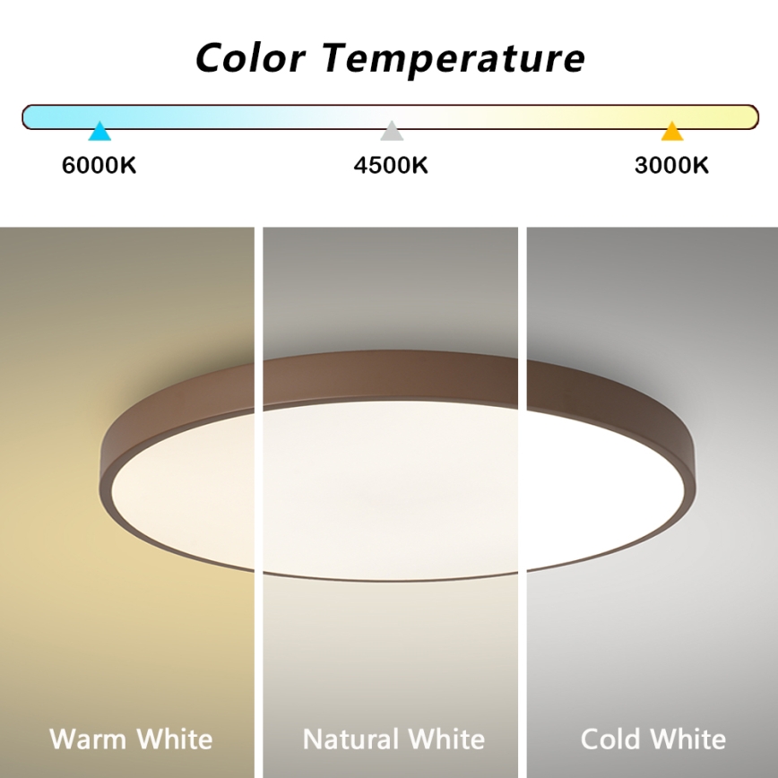 Brilagi - LED-dimmbare Deckenleuchte POOL LED/60W/230V 3000-6000K Ø 60 cm braun + Fernbedienung