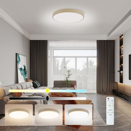 Brilagi - LED Dimmbare Deckenleuchte POOL LED/60W/230V 3000-6000K Durchmesser 50 cm beige + Fernbedienung
