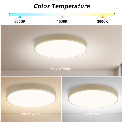 Brilagi - LED Dimmbare Deckenleuchte POOL LED/60W/230V 3000-6000K Durchmesser 50 cm beige + Fernbedienung