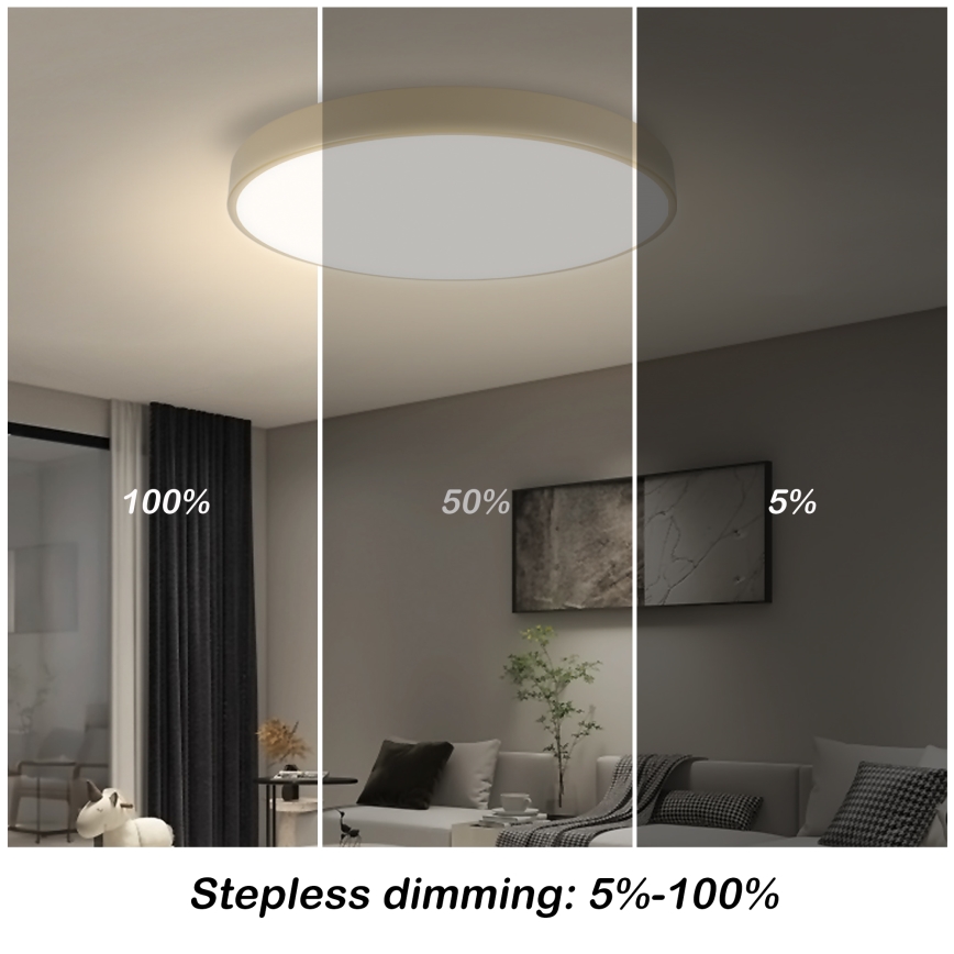 Brilagi - LED Dimmbare Deckenleuchte POOL LED/60W/230V 3000-6000K Durchmesser 50 cm beige + Fernbedienung