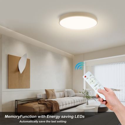 Brilagi - LED Dimmbare Deckenleuchte POOL LED/60W/230V 3000-6000K Durchmesser 50 cm beige + Fernbedienung