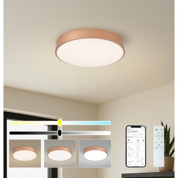 Brilagi - LED-dimmbare Deckenleuchte POOL SMART LED / 48 W / 230 V 3000–6000 K Ø 40 cm Wi-Fi Tuya Bronze + Fernbedienung