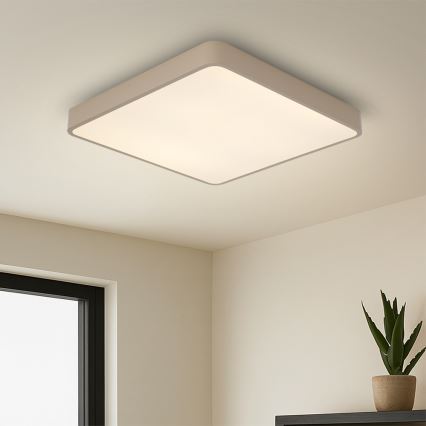 BRILAGI - LED dimmbare Deckenleuchte POOL SQUARE LED/48W/230V 3000-6000K 50x50 cm beige + Fernbedienung