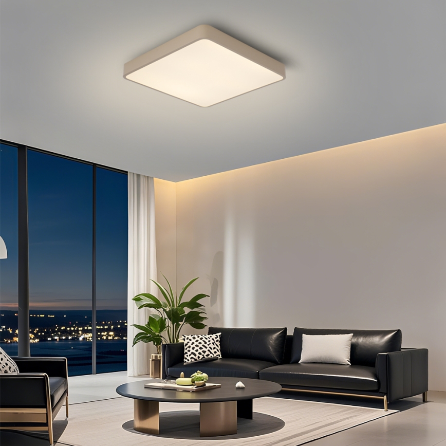 BRILAGI - LED dimmbare Deckenleuchte POOL SQUARE LED/48W/230V 3000-6000K 50x50 cm beige + Fernbedienung