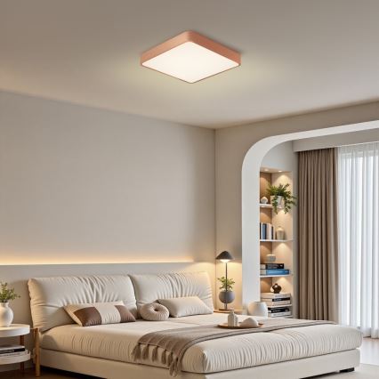 BRILAGI - LED-dimmbare Deckenleuchte POOL SQUARE LED/48W/230V 3000-6000K 50x50 cm kupferfarben + Fernbedienung