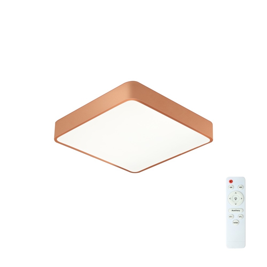 BRILAGI - LED-dimmbare Deckenleuchte POOL SQUARE LED/48W/230V 3000-6000K 50x50 cm kupferfarben + Fernbedienung