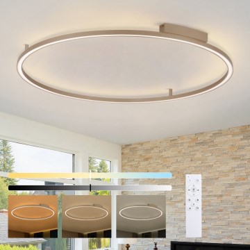 Brilagi - LED-dimmbare Deckenleuchte PORTOFINO LED/85 W/230 V 3000–6000 K Ø 120 cm beige + Fernbedienung