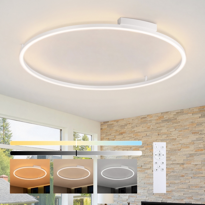 Brilagi - LED dimmbare Deckenleuchte PORTOFINO LED/85W/230V 3000–6000K Ø 120 cm Weiß + Fernbedienung