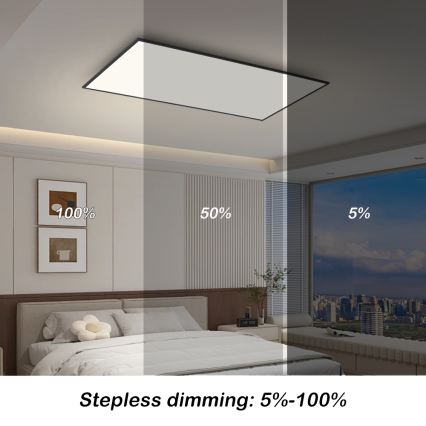 Brilagi - LED-dimmbare Deckenleuchte SLIMFRAME LED/80W/230V 120x60 cm 3000-6000K schwarz + Fernbedienung