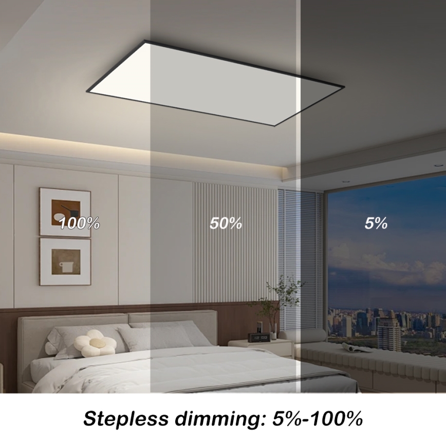 Brilagi - LED-dimmbare Deckenleuchte SLIMFRAME LED/80W/230V 120x60 cm 3000-6000K schwarz + Fernbedienung