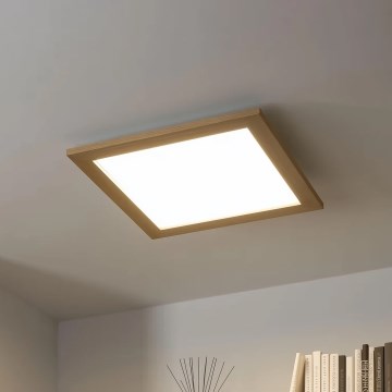 Brilagi - LED-dimmbare Deckenleuchte SLIMFRAME WOOD LED/36W/230V 49,5x49,5 cm 3000-6000K braun + Fernbedienung