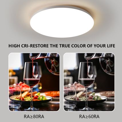 Brilagi - SMART dimmbare LED-Deckenleuchte LED/24W/230V Ø 38 cm 3000-6000K Wi-Fi Tuya Beacon + Fernbedienung