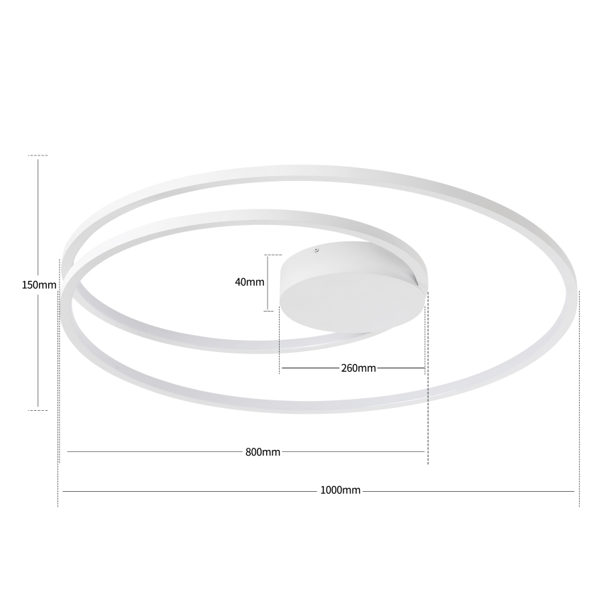 Brilagi - LED-dimmbare Deckenleuchte TWISTER LED/105W/230V 3000-6000K Ø 100 cm weiß + Fernbedienung