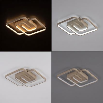 BRILAGI - Dimmbare LED-Deckenleuchte VELO LED/64W/230V 3000-6500K 48x48 cm beige + Fernbedienung