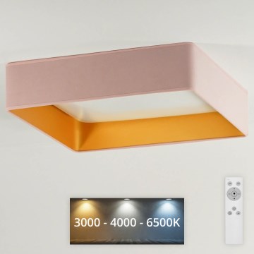 Brilagi - LED-dimmbare Deckenleuchte VELVET SQUARE LED/24W/230V 43x43 cm 3000/4000/6500K + Fernbedienung schwarz