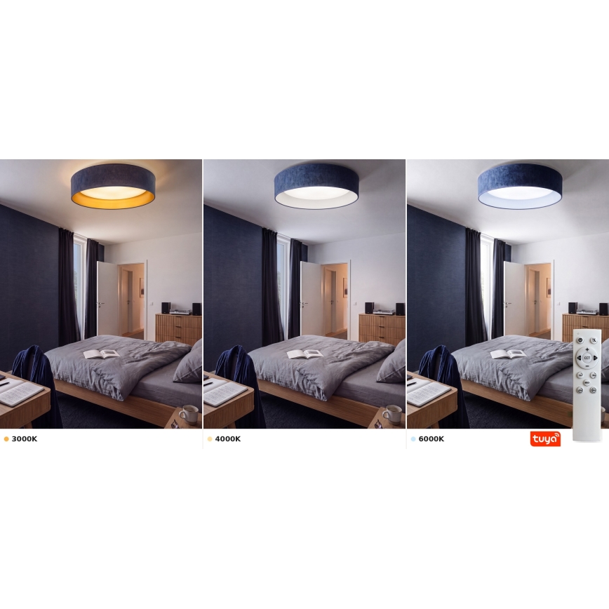 Brilagi - LED-dimmbare Deckenleuchte VELVET SMARTIX STARS LED/24W/230V 3000–6000K Ø 45 cm blau Wi-Fi Tuya Beacon + Fernbedienung