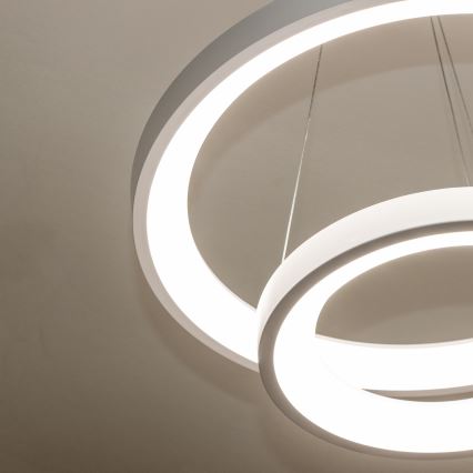 Brilagi - LED-dimmbare Pendelleuchte an Seil FALCON SLIM LED/68W/230V 3000-6500K Ø 50 cm weiß + Fernbedienung