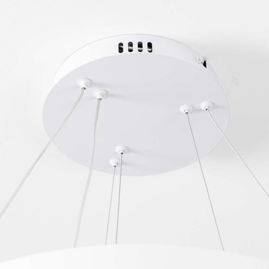 Brilagi - LED-dimmbare Pendelleuchte an Seil FALCON SLIM LED/68W/230V 3000-6500K Ø 50 cm weiß + Fernbedienung