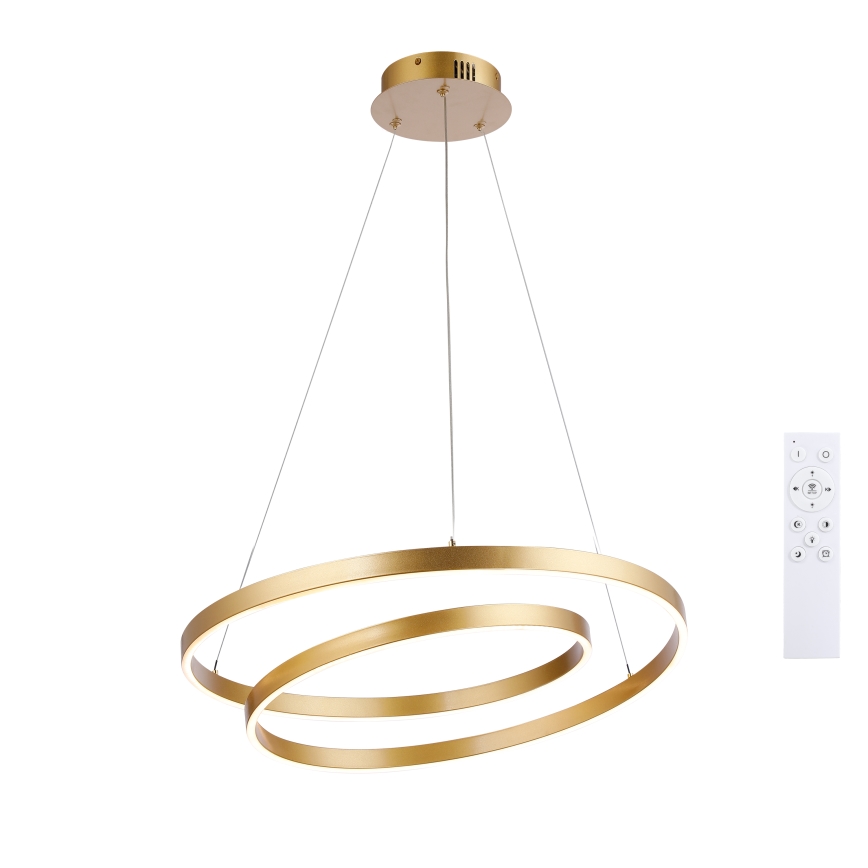 Brilagi - LED-dimmbares Seilpendel TWISTER LED/48W/230V 3000–6000K Ø 50 cm gold + Fernbedienung