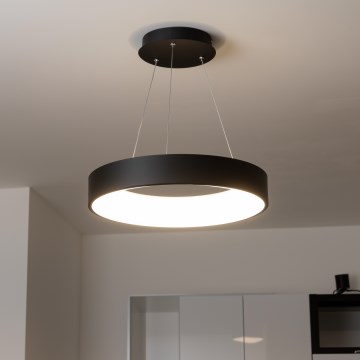 Brilagi - LED-dimmbare Hängeleuchte FALCON mit Seilaufhängung LED/40W/230V 3000-6500K Ø 45 cm schwarz + Fernbedienung