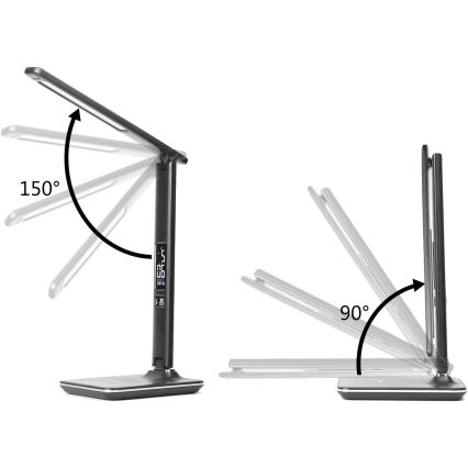 Brilagi - Dimmbare LED-Tischleuchte mit kabelloser QI-Ladefunktion und USB REGINA LED/8,5W/230V schwarz