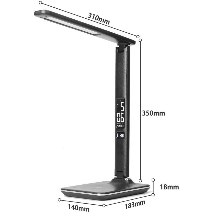 Brilagi - Dimmbare LED-Tischleuchte mit kabelloser QI-Ladefunktion und USB REGINA LED/8,5W/230V schwarz