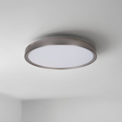 Brilagi - Dimmbare LED-Deckenleuchte FANCIA, 48 W, 230 V, 3000–6500 K, Ø 39 cm, silber, mit Fernbedienung