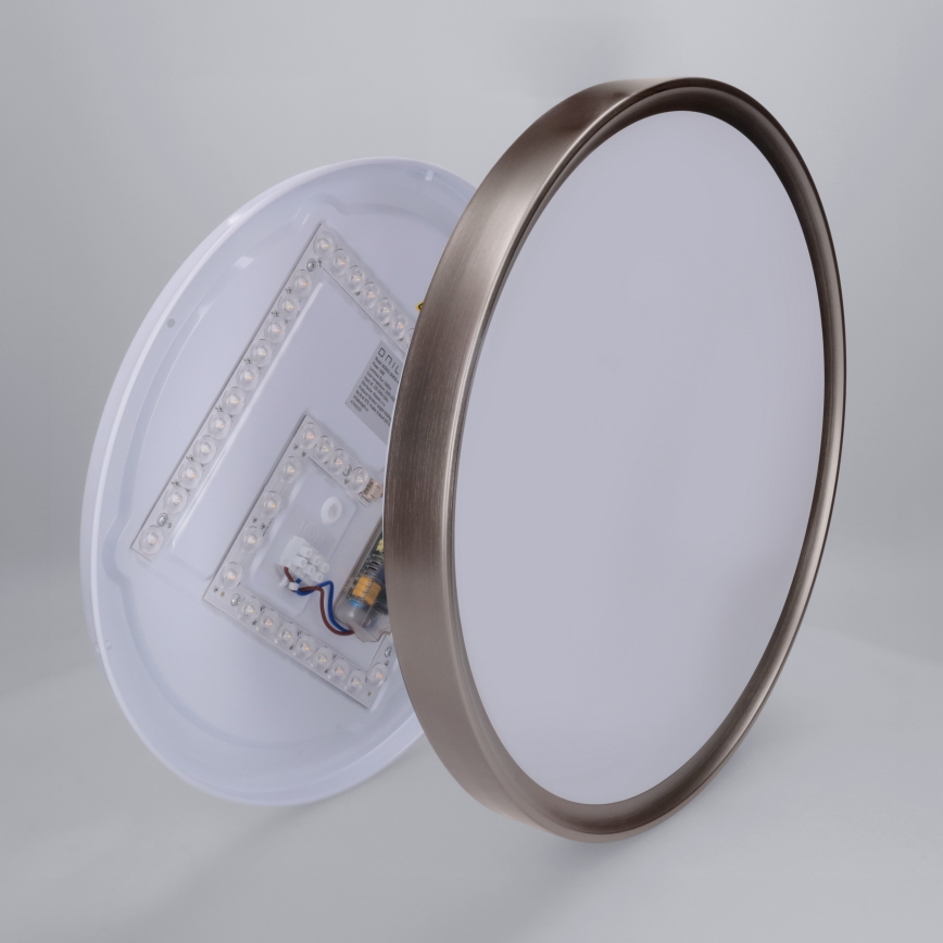 Brilagi - Dimmbare LED-Deckenleuchte FANCIA, 48 W, 230 V, 3000–6500 K, Ø 39 cm, silber, mit Fernbedienung