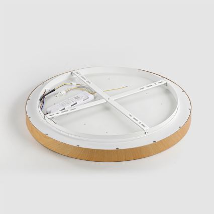 Brilagi - LED-dimmbare Deckenleuchte GLASS POOL DOUBLE LED/48W/230V 3000-6000K 40 cm Holzdekor + Fernbedienung