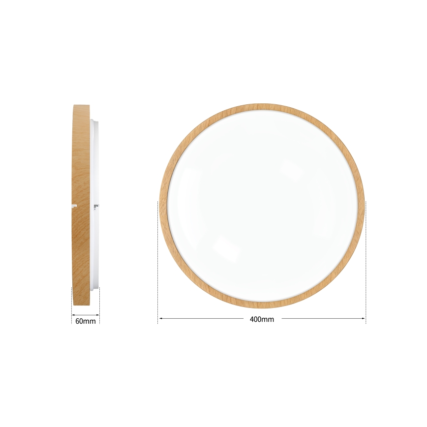 Brilagi - LED-dimmbare Deckenleuchte GLASS POOL DOUBLE LED/48W/230V 3000-6000K 40 cm Holzdekor + Fernbedienung