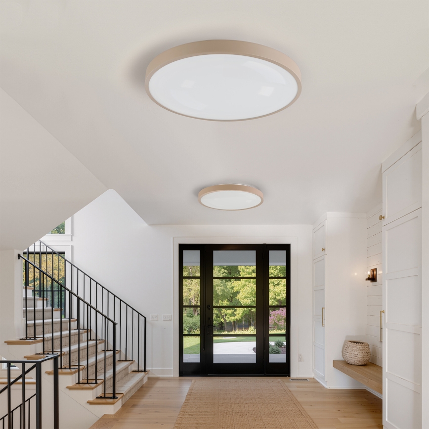 Brilagi - Dimmbare LED-Deckenleuchte GLASS POOL DOUBLE LED/80W/230V 3000–6000K 60 cm beige + Fernbedienung