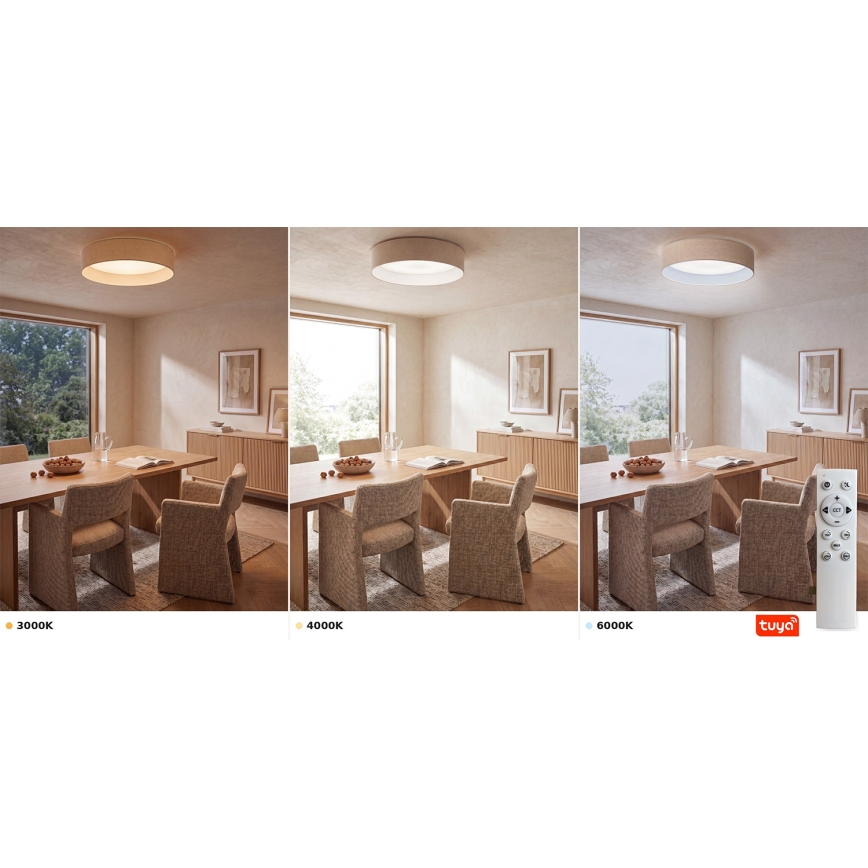 Brilagi - LED dimmbare Deckenleuchte VELVET SMARTIX STARS LED/36W/230V 3000-6000K Ø 55 cm cremefarben Wi-Fi Tuya Beacon + Fernbedienung