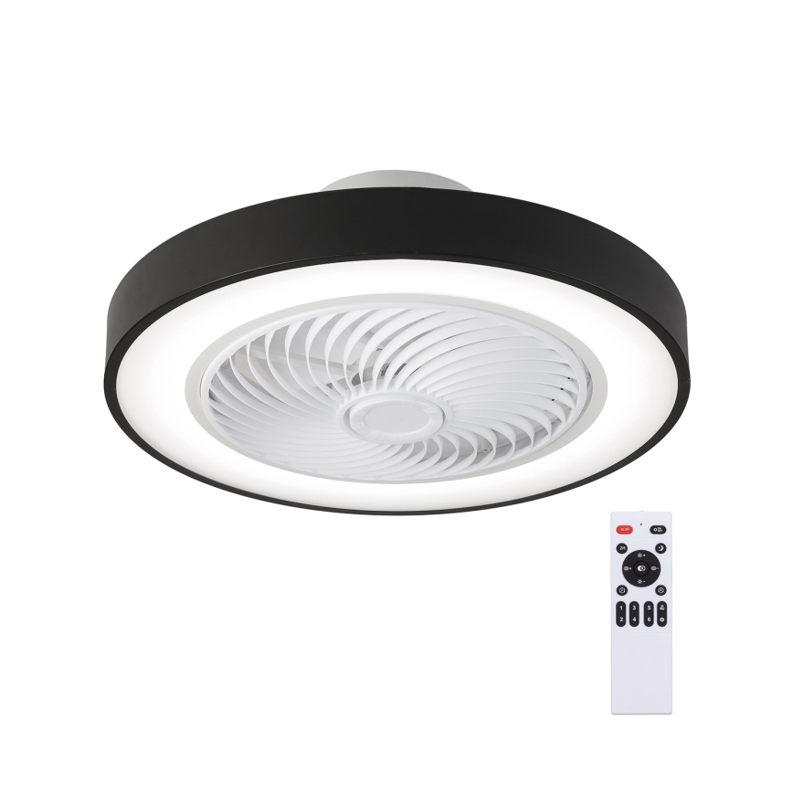 Brilagi - Dimmbare LED-Deckenleuchte mit Ventilator LED/30W/230V 3000-6500K Ø 50 cm schwarz + Fernbedienung
