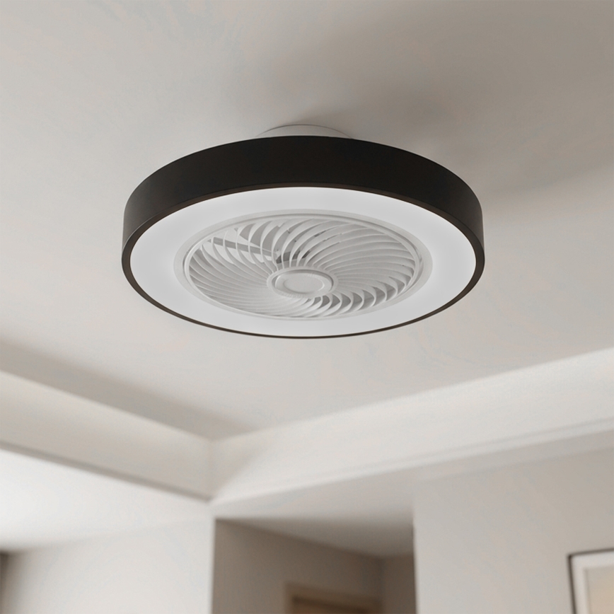 Brilagi - Dimmbare LED-Deckenleuchte mit Ventilator LED/30W/230V 3000-6500K Ø 50 cm schwarz + Fernbedienung