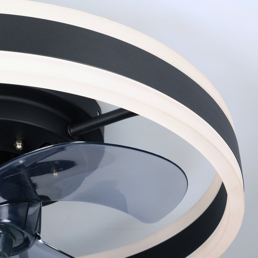 Brilagi - LED dimmbare Deckenleuchte mit Ventilator LED/30W/230V 3000-6500K Schwarz + Fernbedienung